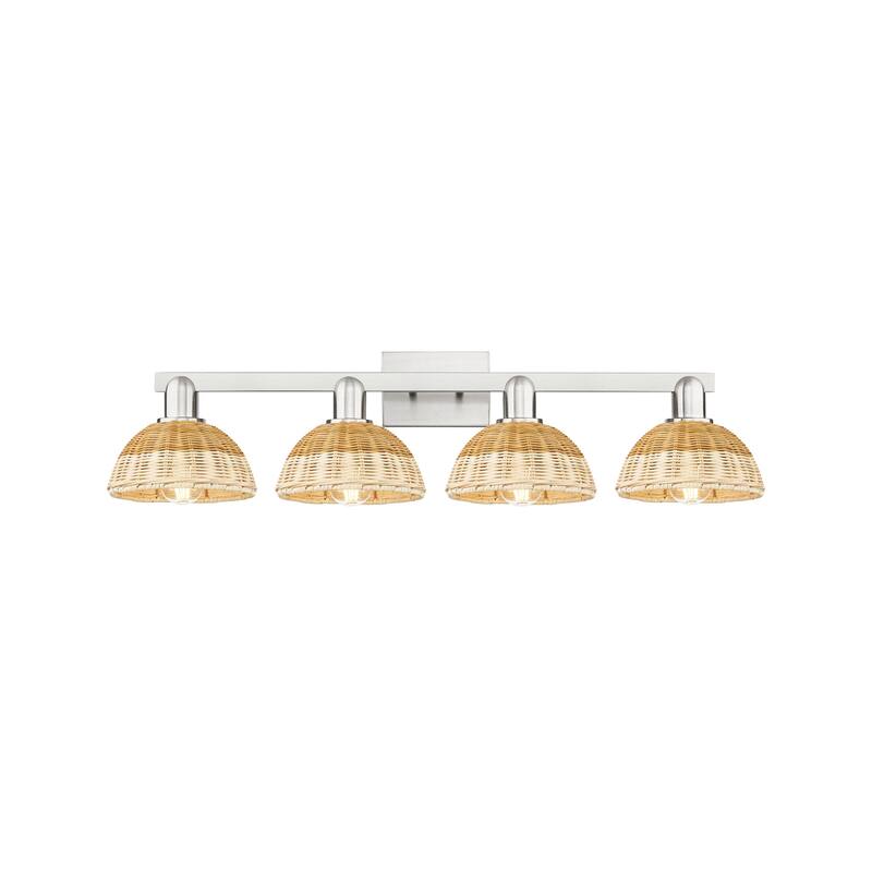 Innovations Lighting 716-4W-12-36 Natural Ballston Dome Vanity Natural - Brushed Satin Nickel / Natural