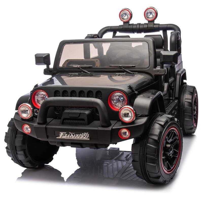 24V Kids Electric Ride-On Car for Ages 3-8, Remote Control, 2WD with Bluetooth & USB - Black