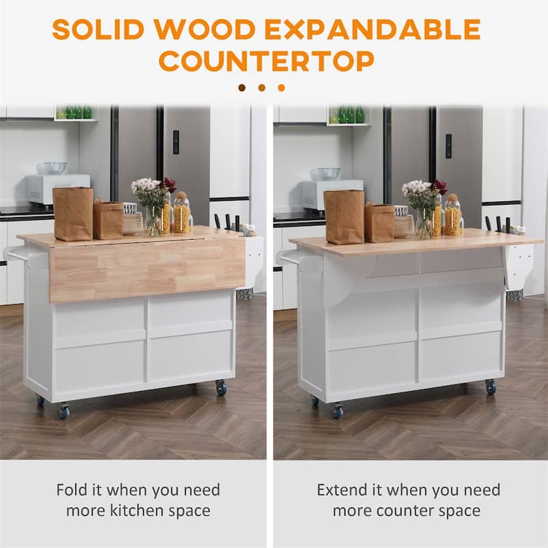 Rolling Kitchen Island on Wheels,Kitchen Cart Breakfast Bar