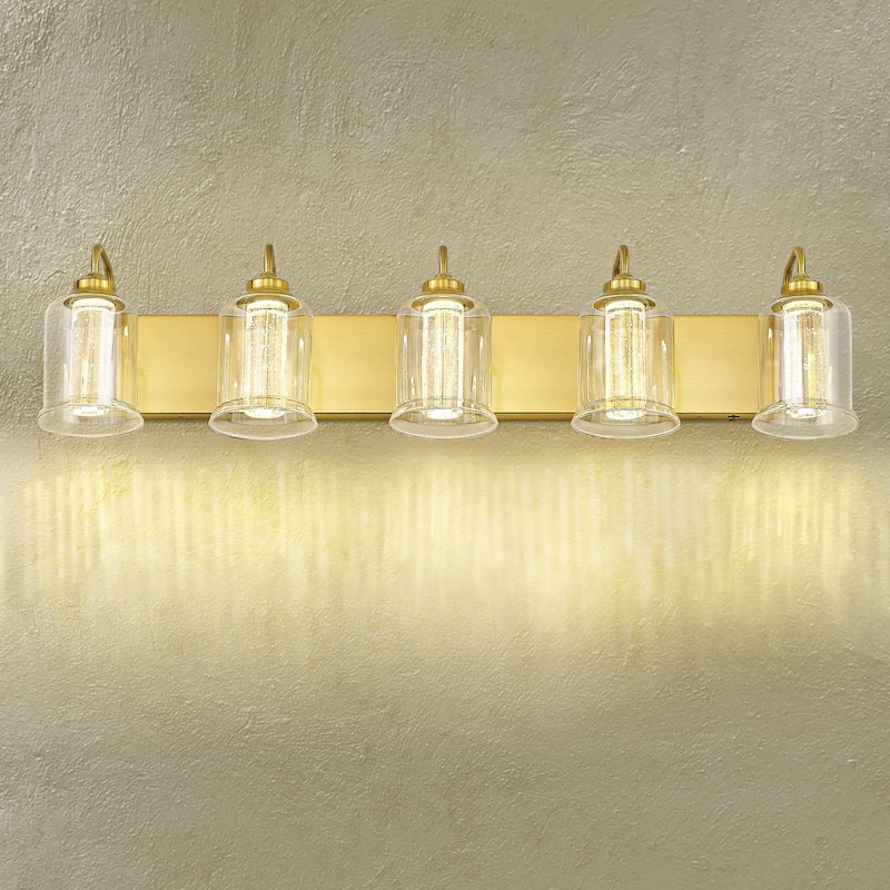 5-Light LED Bathroom Lights, Wall Sconces with 3 Colors Modes (3000K/4000K/5000K)