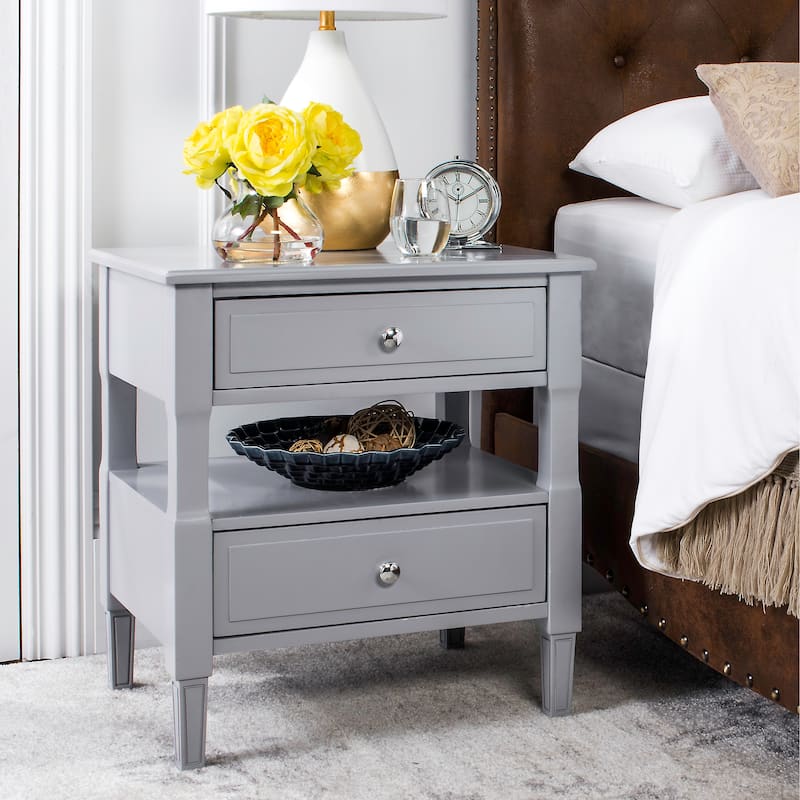 SAFAVIEH Terri Two Drawer White Nightstand