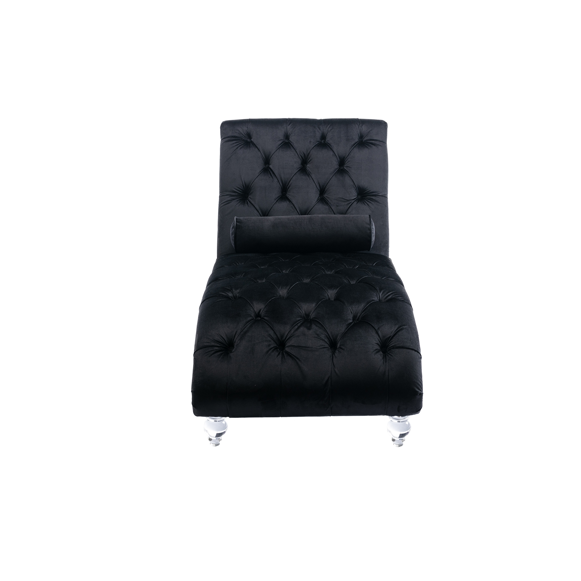 Crushed top velvet chaise