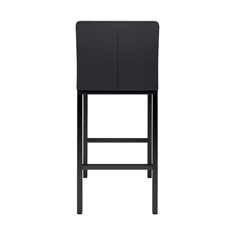 Modern Design High Stool Metal Legs Kitchen Restaurant Black Pu Bar Chair