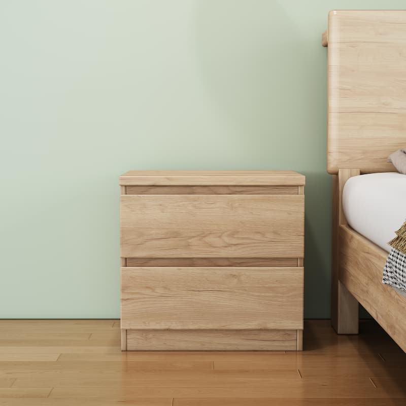 19.7"Nightstand with 2 Drawers, Beside Table with Drawers Handle Free Design,Thickened Top Plate, for Bedroom,Living Room