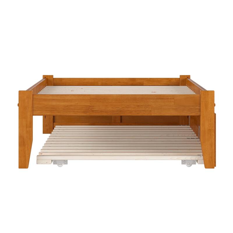 Concord Platform Bed with Footboard and Twin Trundle Bed