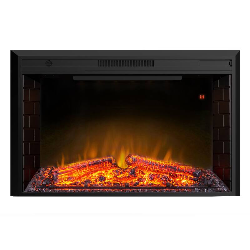 Electric Fireplace Heater with Log set & Realistic Flame