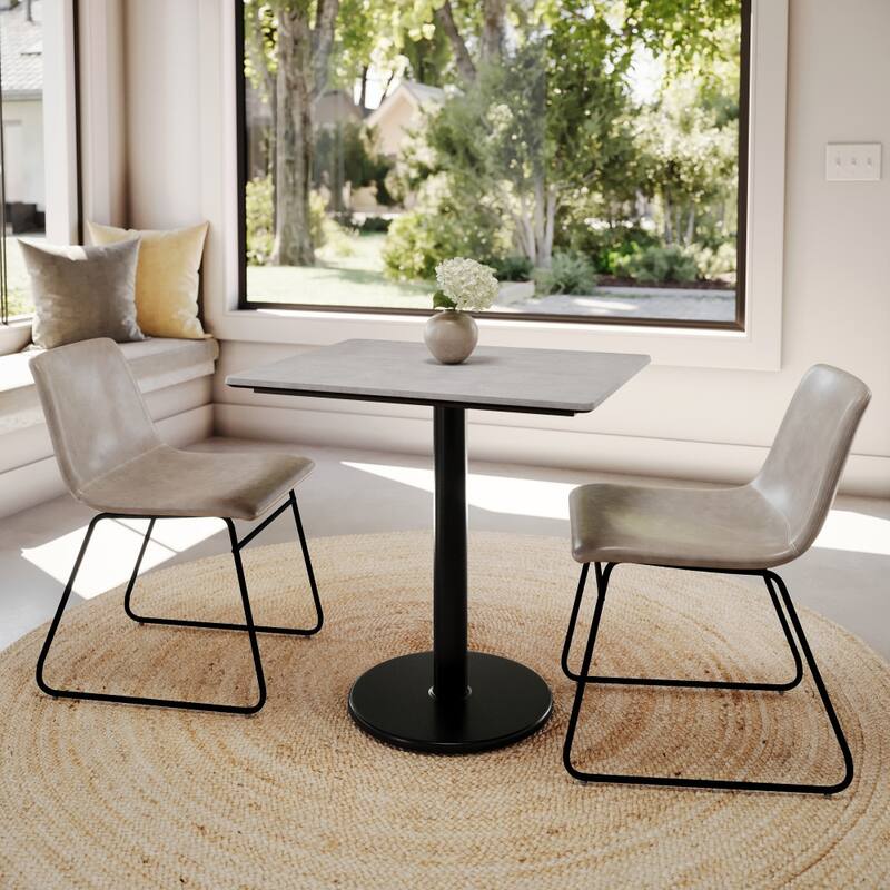 Commercial HPL Tabletop with Table Height Round Base - 29.75"W x 23.75"D x 29.5"H