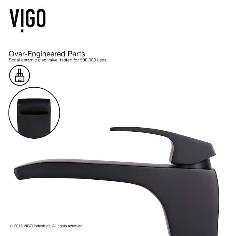 VIGO Giovanni 17"L x 17"W Glass Vessel Sink and Blackstonian 12"H Faucet Set