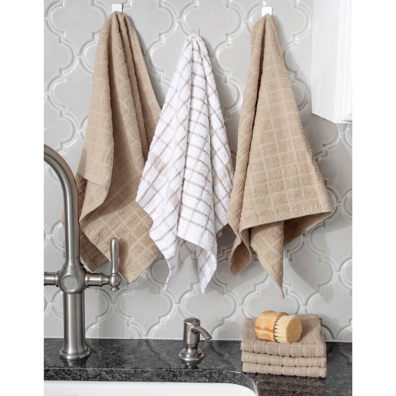 RITZ Cotton Kitchen Towels and Dish Cloths (Set of 3 Towels/ 3 Cloths)