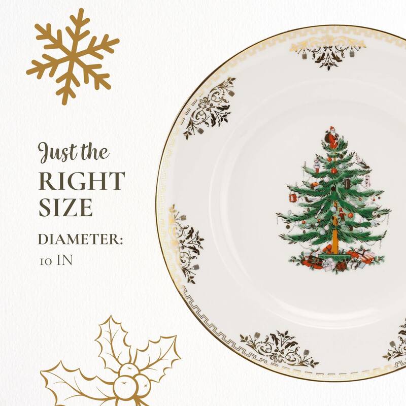 Spode Christmas Tree Set of 4 Gold Plates