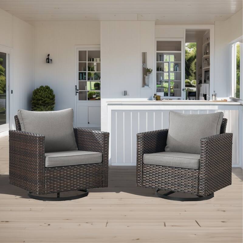 Outdoor Swivel Glider Chairs with Soft Cushion