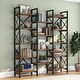 preview thumbnail 1 of 26, Open Triple Wide 5-Shelf Bookcase, Industrial Etagere Bookshelf for Home & Office Brown59"