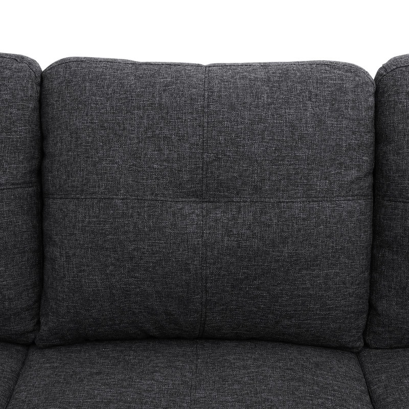 Durable 3PC Sectional Sofa with Double Spring Support, Breathable Fabric, Storage Ottoman