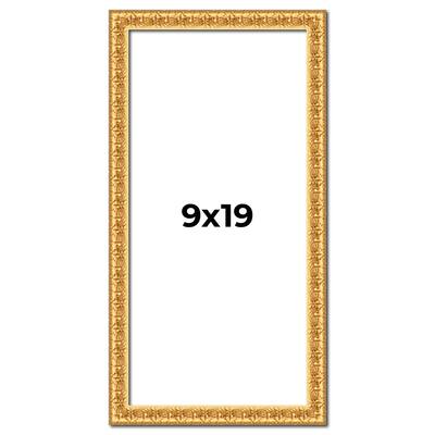 9x19 Frame Gold Real Wood Picture Frame Width 1 inches | Interior