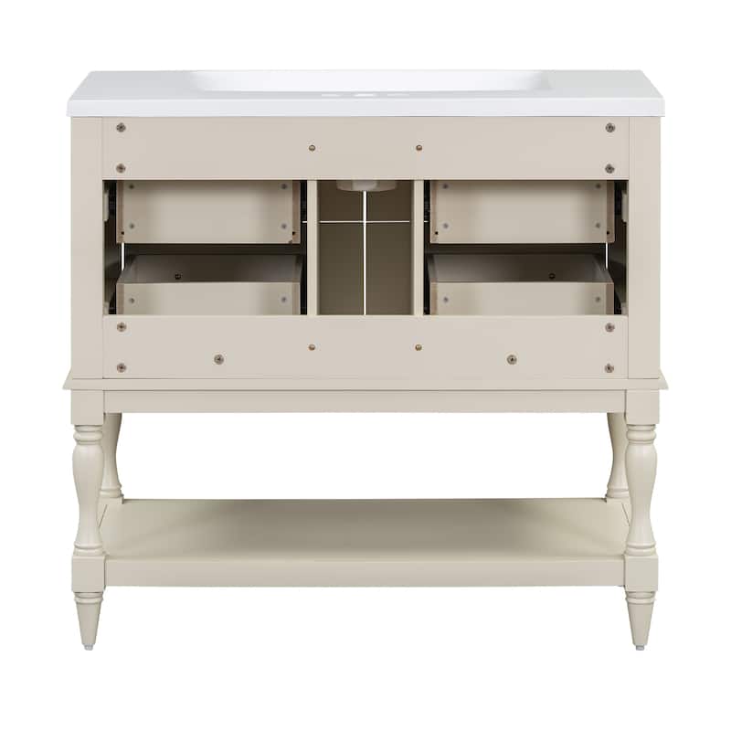 Bathroom Vanity Cabinet Free Standing Vanity Set with 4 Drawers