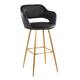 Option Black Faux Leather/Gold Metal