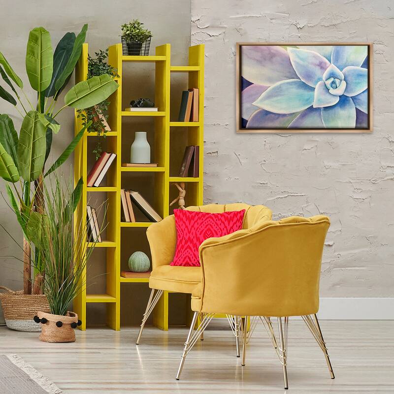 Stupell Cool Toned Succulent Leaves Framed Floater Canvas Wall Art Design By Stephanie Fielden