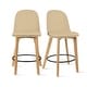 preview thumbnail 66 of 84, Set of 2 Designer Plastic Counter Stools Chair With Backs Side Armless Molded Kitchen Dining Bar Patio Indoor Outdoor Cafe Cushion_Beige