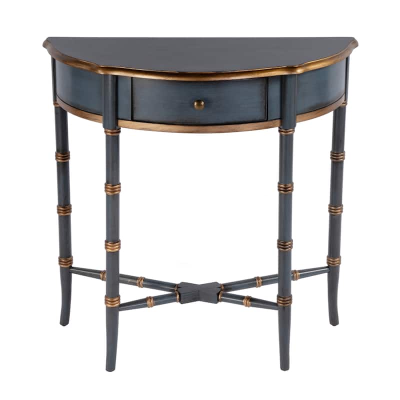 Skilling 31 in. W Specialty Demilune Shape Wood 1-Drawer Console Table