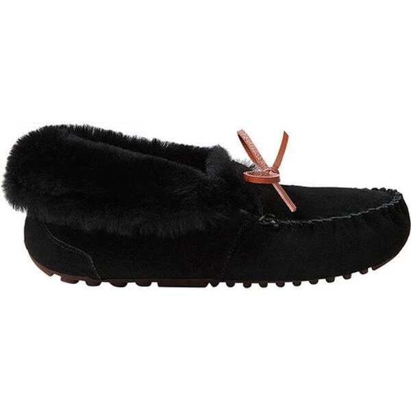 black moccasin slippers womens