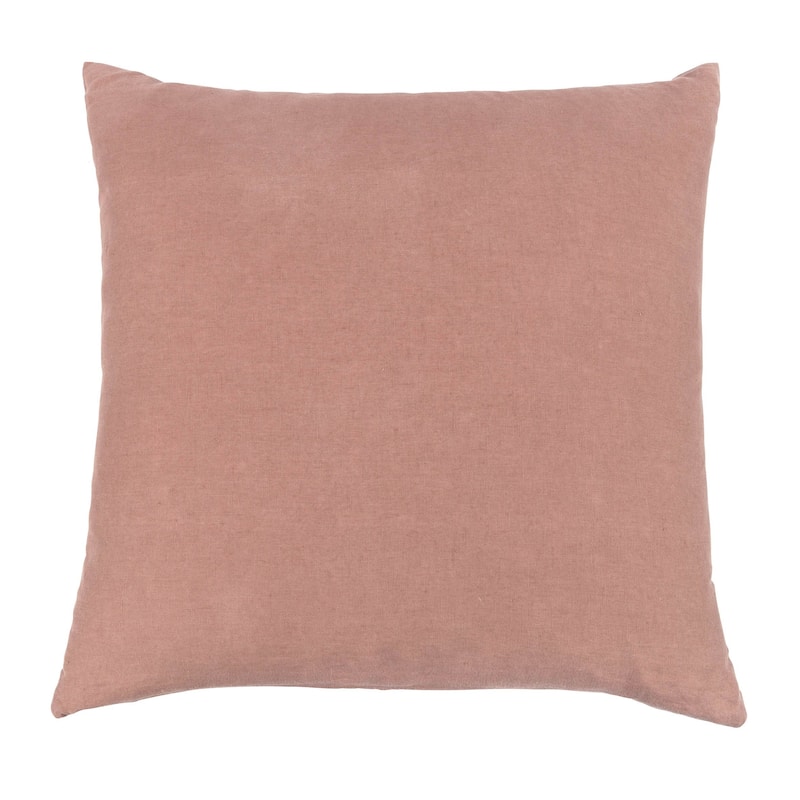 100% French Linen Throw Pillow Sham by BOKSER HOME - Pillow Covers - 20" x 20" - Clay
