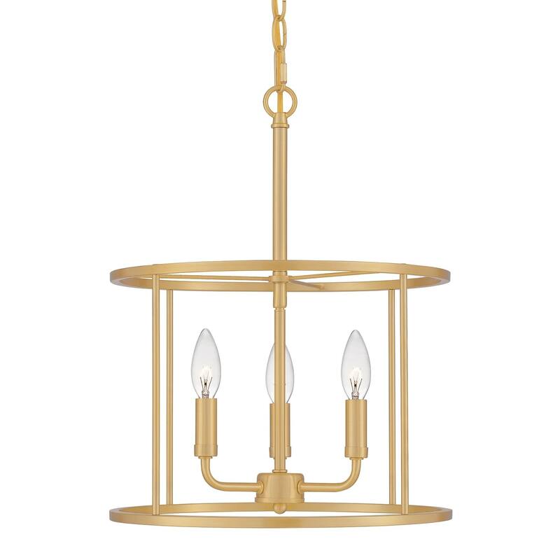 Bellevue Della 3 Light 14" Wide Taper Candle Pendant - Aged Brass