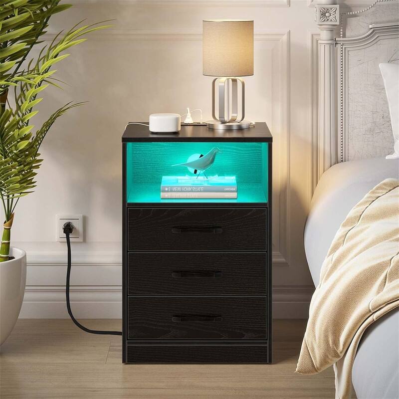 Nightstand with Wireless Charging Station