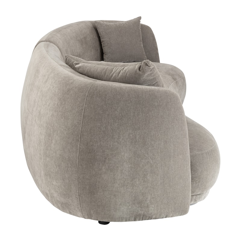 Sagebrook Home Neutral Modern 4 Seat Rectangle Curved Sofa - 117" x 49" x 31"