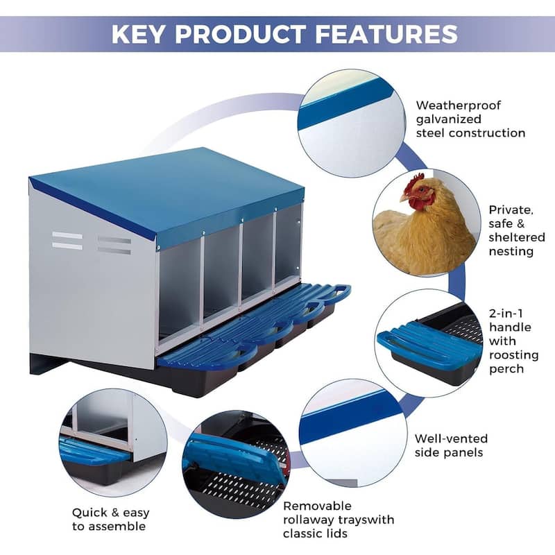 4 Holes Egg-Laying Boxes Nesting Boxes for Chickens Coops
