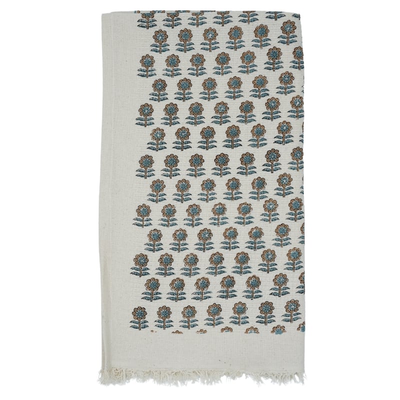 Fabdivine Handmade Floral Block Print Kitchen or Bath Room Hand Towels Home or Office Accent