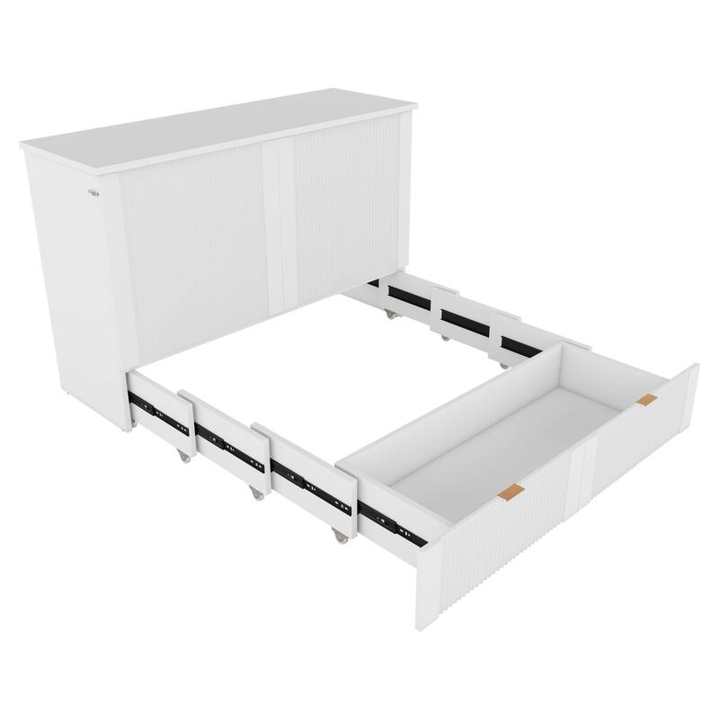 Full Size Murphy Bed Wall Bed with drawer and a set of Sockets