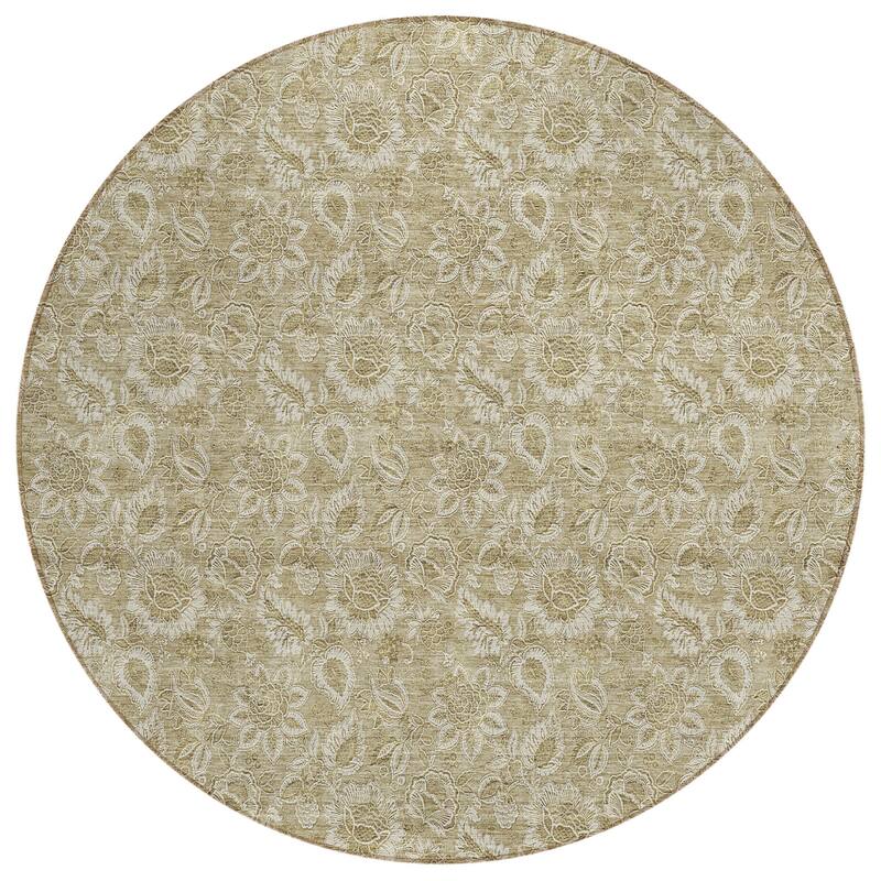 HomeRoots Floral Transitional Rectangle Outdoor Rug