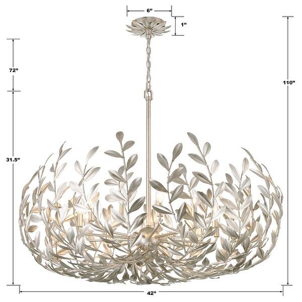 Broche 12 Light Antique Silver Chandelier
