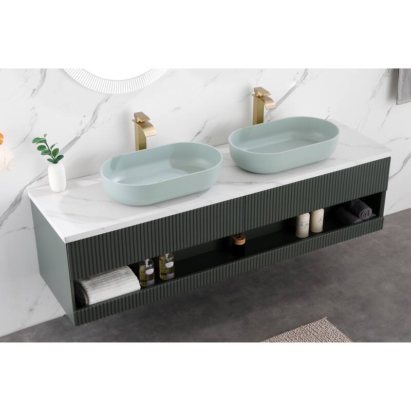 Eco-Friendly 24-Inch Acrylic Rectangular Vessel Sink, Durable and Hygienic, for Modern Bathroom Design - 24in L