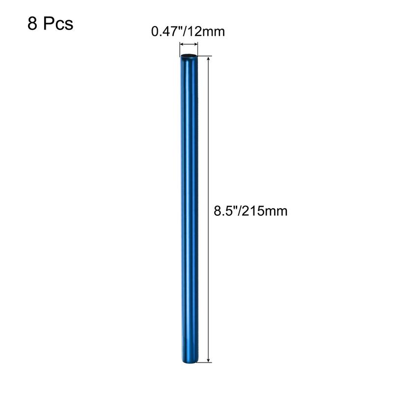 Reusable Metal Straws 8Pcs, Stainless Steel Drinking Straw 8.5"