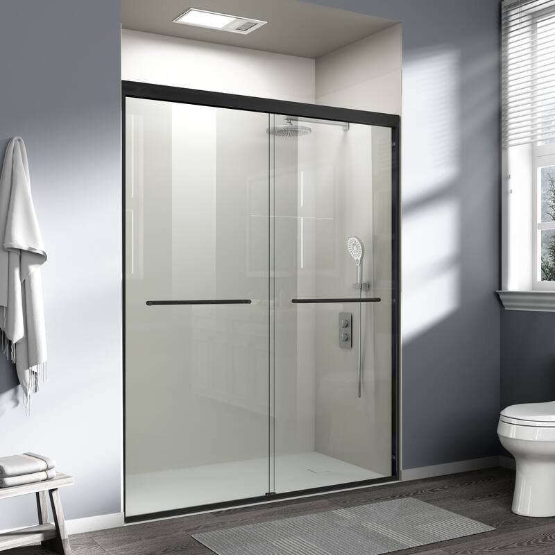 Anmytek 60x72 in Semi-frameless Double Sliding Shower Door