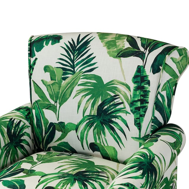 HULALA HOME Nailhead Trim Traditional Accent Armchair with Rolled Arms