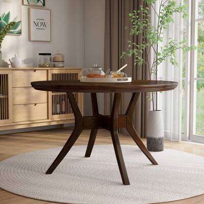 Furniture of America Yria Mid-Century Modern Walnut 48-inch Dining Table