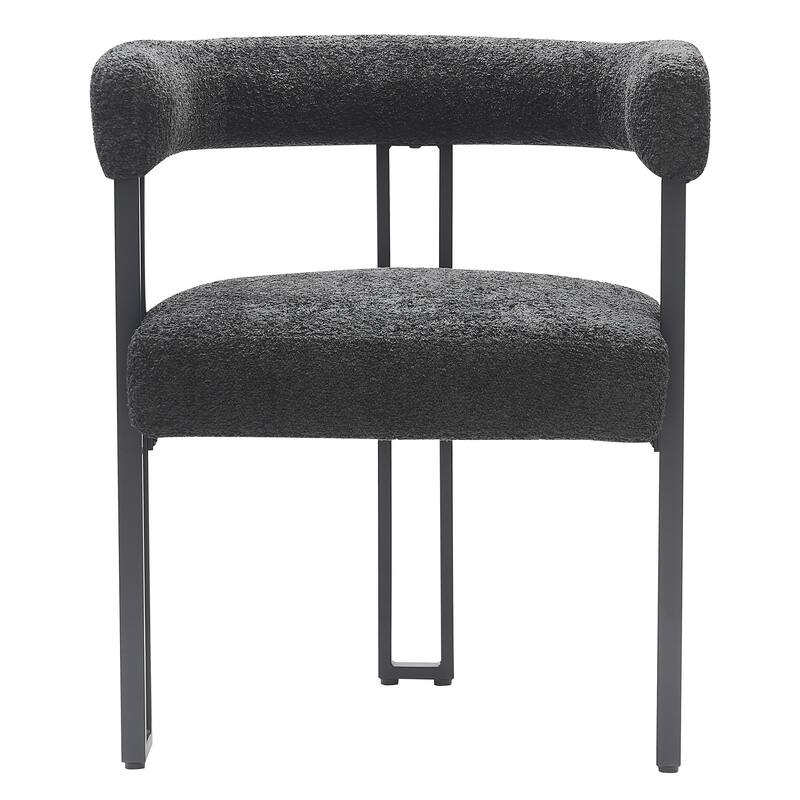 Contemporary Boucle Fabric Dining Chair, Set of 4