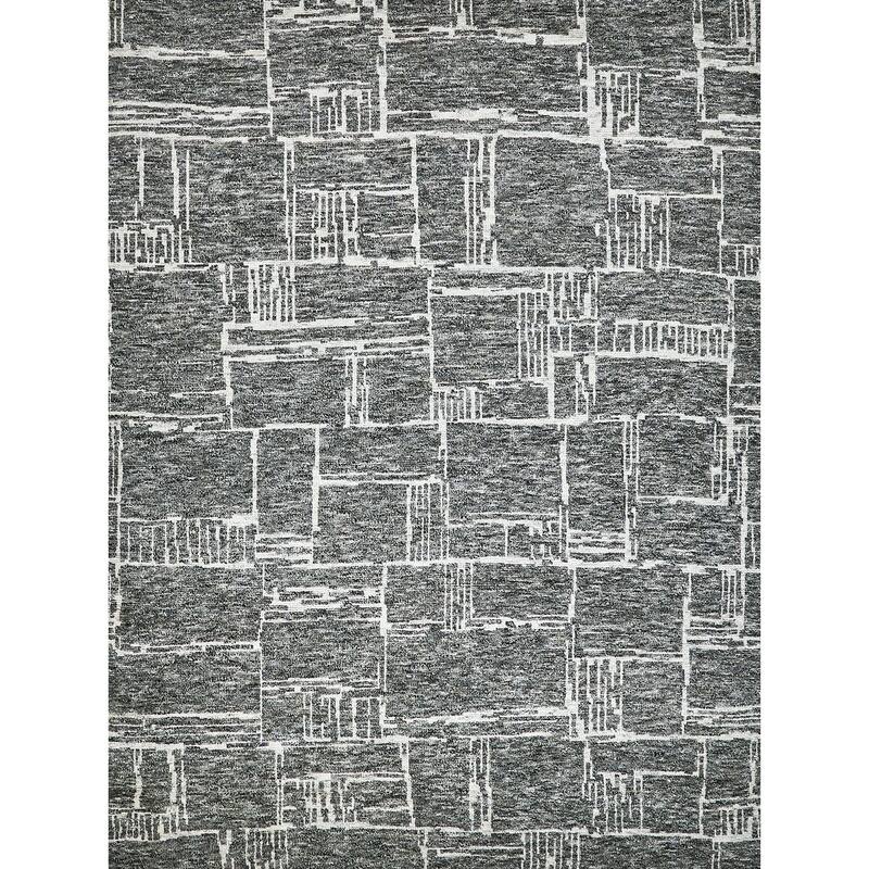Exquisite Rugs Aldridge Hand-Knotted New Zealand Wool/Bamboo Silk Charcoal/Ivory Area Rug