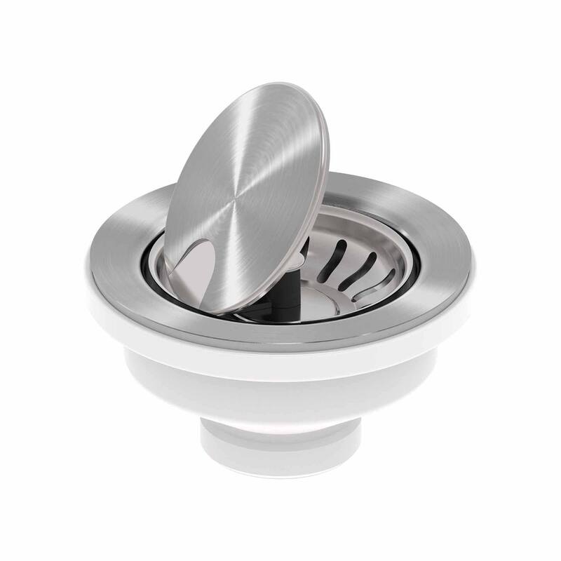 Kraus Kitchen Sink Basket Strainer with Cover - Stainless Steel