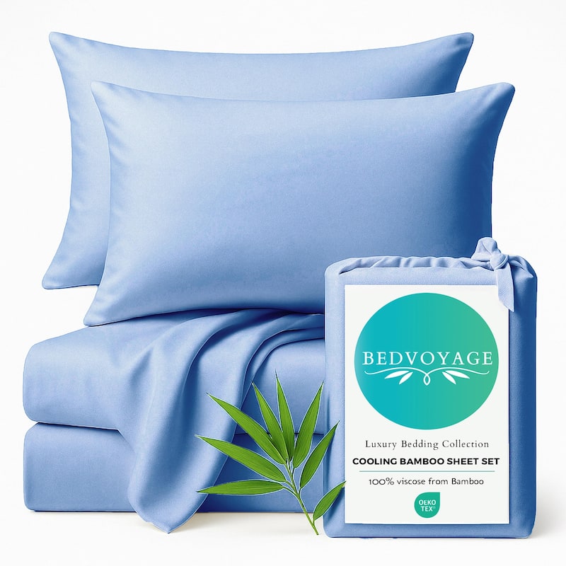 BedVoyage 100% viscose from Bamboo Bed Sheet Set, Split King - White