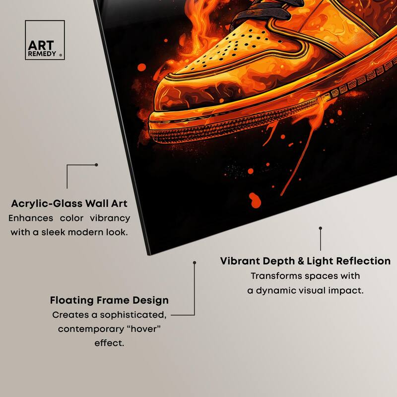 Jumpman on Fire I Acrylic by Art Remedy, Ready to Hang