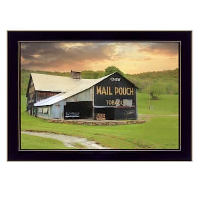 TrendyDecor4U Farmhouse "Mail Pouch Barn" Framed Print Wall Art by Lori Deiter