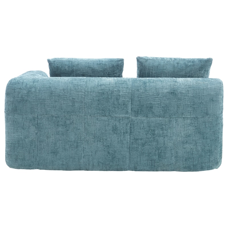 Chenille Loveseat Sofa Upholstered Deep Seat Sofa, Lounge Couch Corner Sofa Minimalist Modular Couches for Apartment