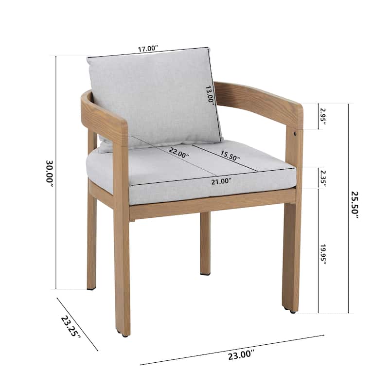 Christopher Knight Home Elko Aluminum Dining Chair with Cushion Set of 2