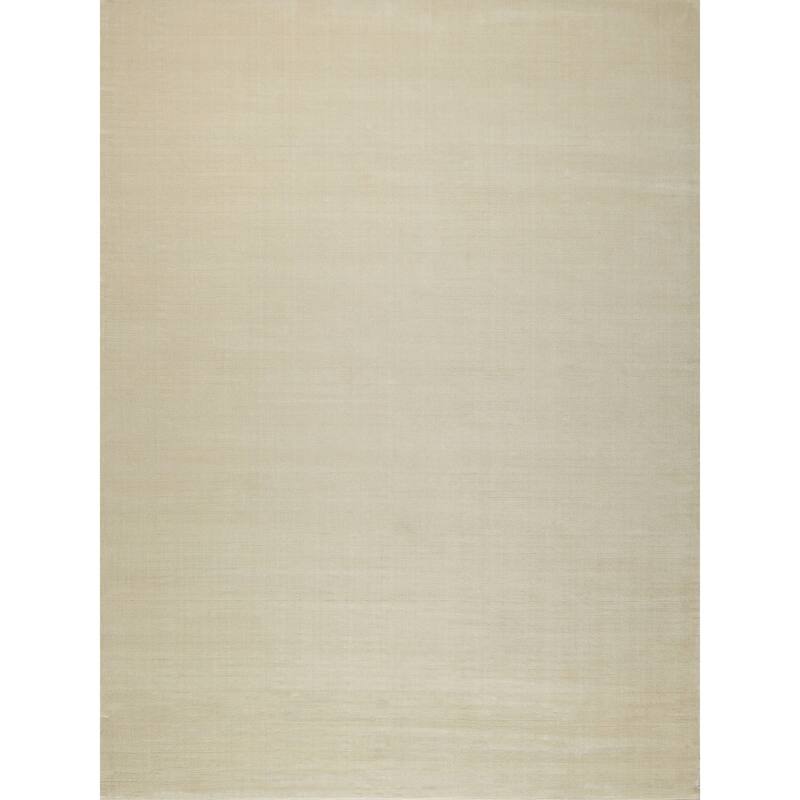 Velutto Modern Handmade Silky Nylon in Light Beige Area Rug