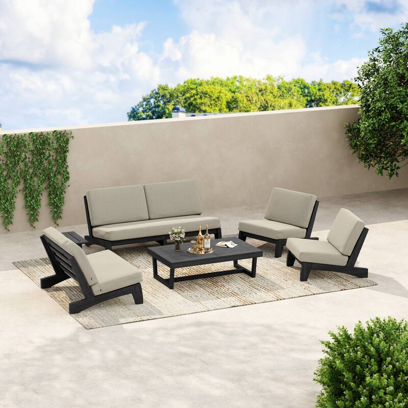 8-Piece Outdoor Sofa Set with Loveseat, 2 Club Chairs & Matching Tables