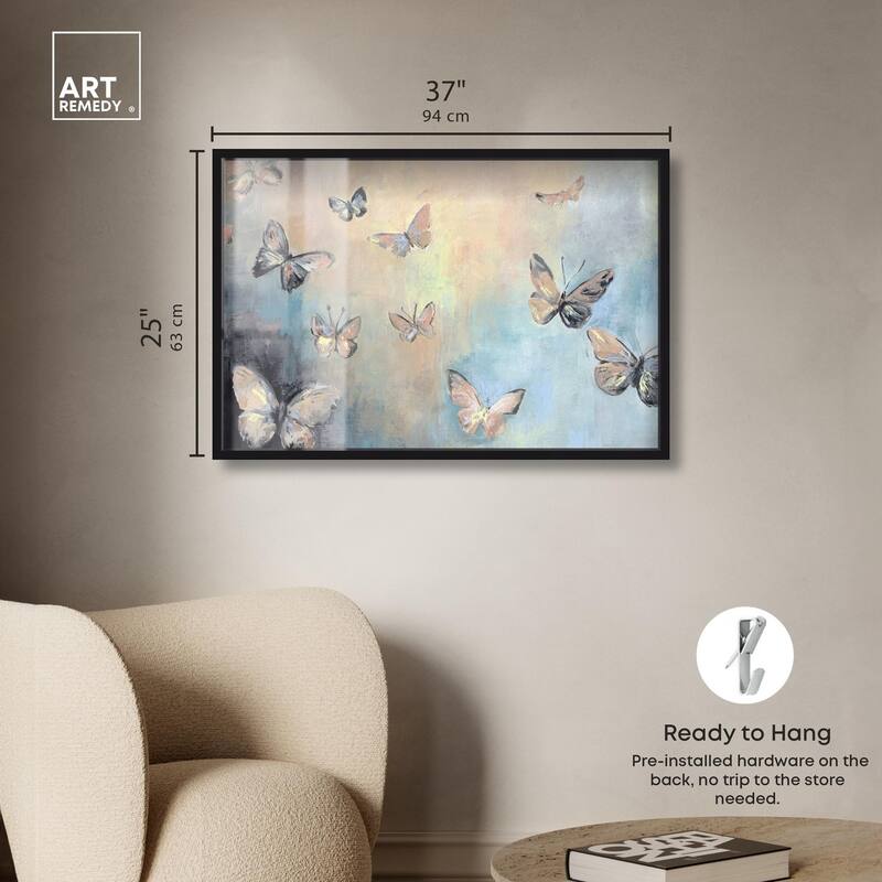 Textured Butterflies I Shadowbox by Art Remedy
