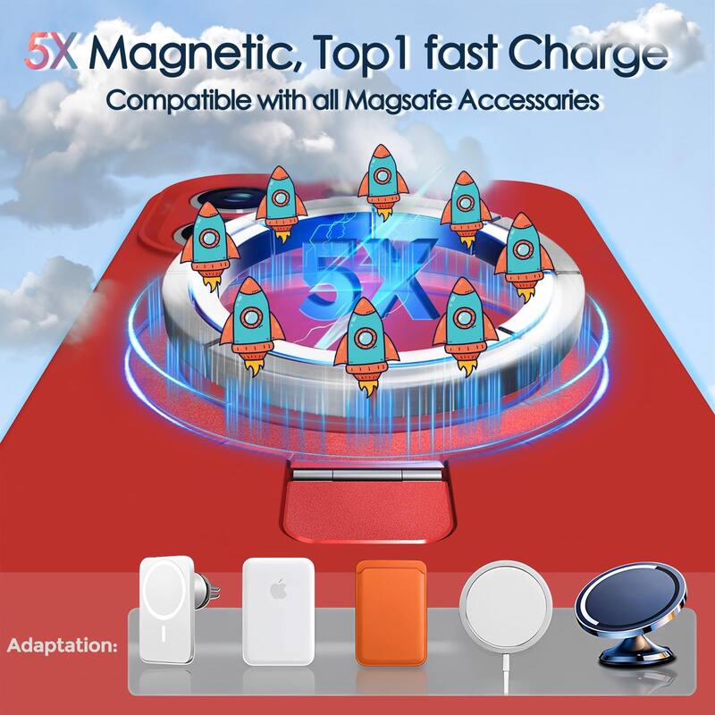 6.7" iPhone 13 Pro Max Case, Liquid Silicone Moisturizing Factor Extreme Soft Slim Phone Case with Stand Compatible with MagSafe